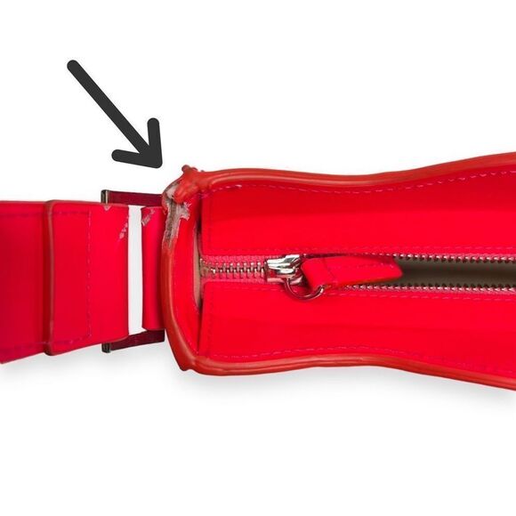 Mach and Mach Hot Pink Wave Baguette Leather Bag 100% Authentic - Picture 10 of 12